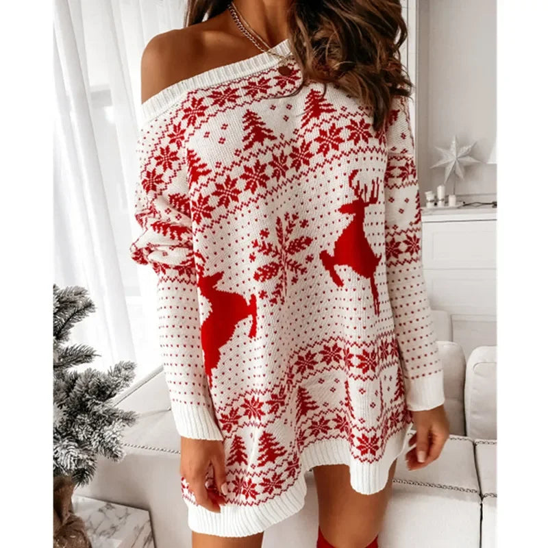 Cozy Festive Knit Sweater for Women 