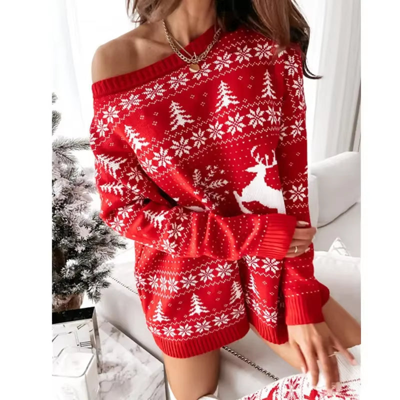 Cozy Festive Knit Sweater for Women 